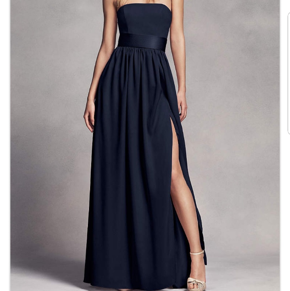 Vera Wang Strapless Bridemaids Gown Midnight Blue